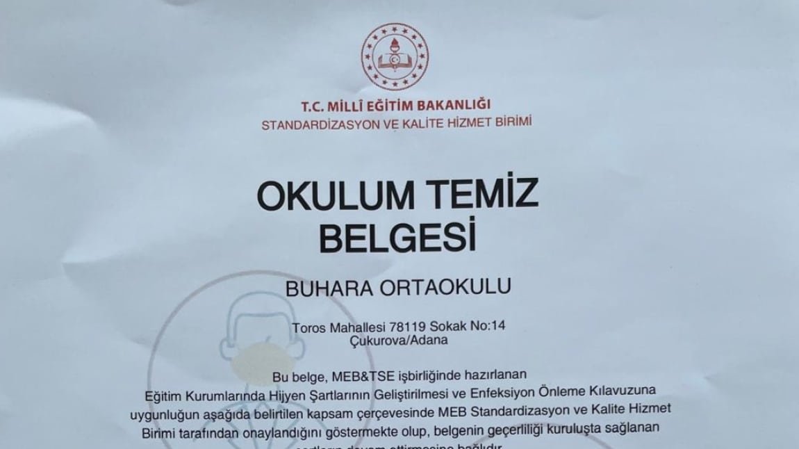 OKULUM TEMİZ BELGESİNİ ALDIK.